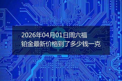 2026年04月01日周六福铂金最新价格到了多少钱一克