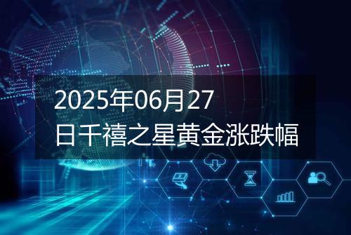 2025年06月27日千禧之星黄金涨跌幅