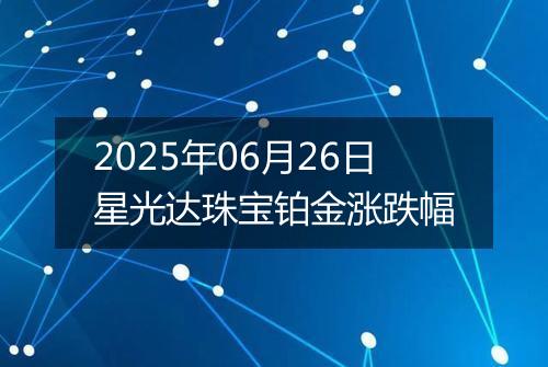 2025年06月26日星光达珠宝铂金涨跌幅
