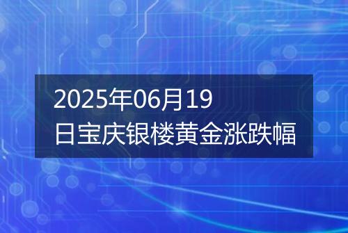 2025年06月19日宝庆银楼黄金涨跌幅