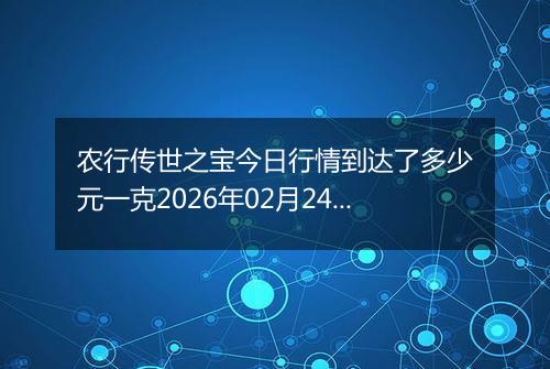 农行传世之宝今日行情到达了多少元一克2026年02月24日