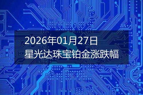 2026年01月27日星光达珠宝铂金涨跌幅