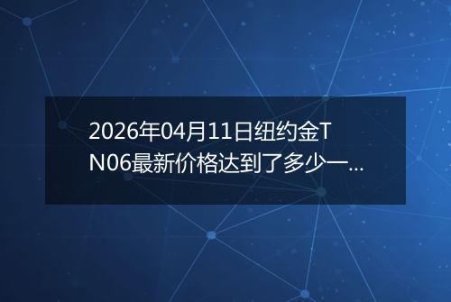 2026年04月11日纽约金TN06最新价格达到了多少一克