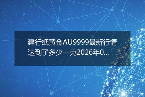 建行纸黄金AU9999最新行情达到了多少一克2026年05月19日