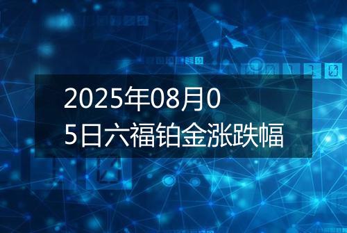 2025年08月05日六福铂金涨跌幅