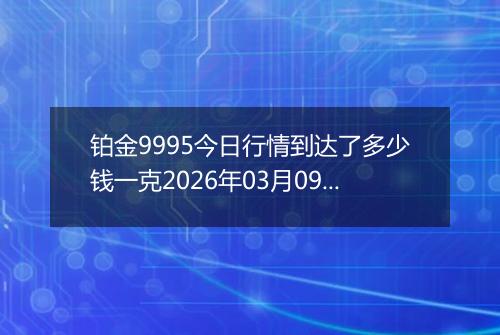 铂金9995今日行情到达了多少钱一克2026年03月09日