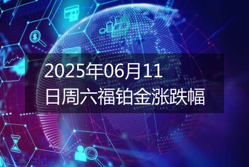 2025年06月11日周六福铂金涨跌幅