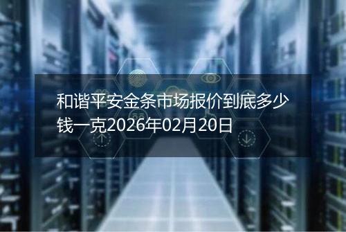 和谐平安金条市场报价到底多少钱一克2026年02月20日