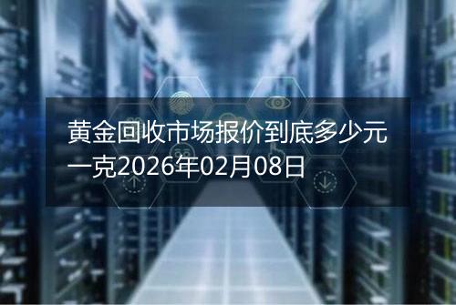 黄金回收市场报价到底多少元一克2026年02月08日