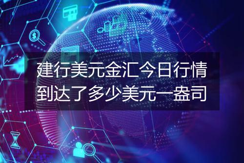 建行美元金汇今日行情到达了多少美元一盎司