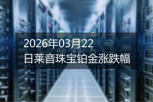 2026年03月22日莱音珠宝铂金涨跌幅