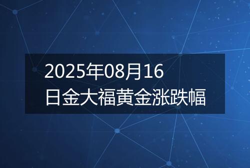 2025年08月16日金大福黄金涨跌幅