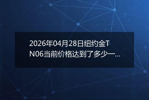 2026年04月28日纽约金TN06当前价格达到了多少一克2026年04月28日