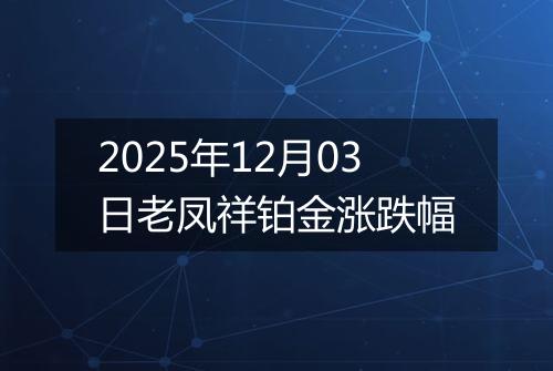 2025年12月03日老凤祥铂金涨跌幅