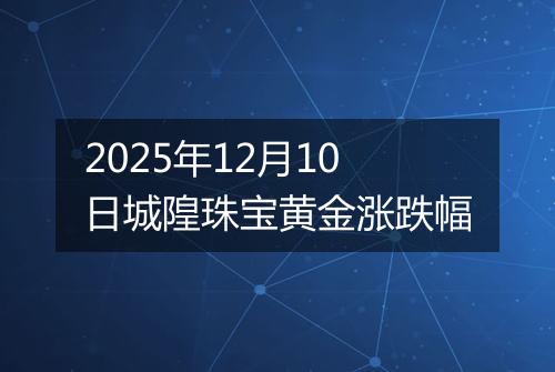 2025年12月10日城隍珠宝黄金涨跌幅