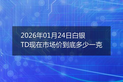 2026年01月24日白银TD现在市场价到底多少一克