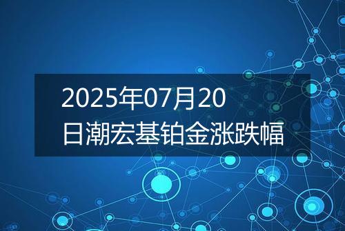 2025年07月20日潮宏基铂金涨跌幅