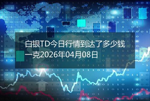 白银TD今日行情到达了多少钱一克2026年04月08日