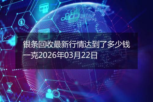 银条回收最新行情达到了多少钱一克2026年03月22日
