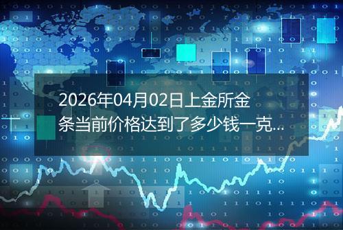 2026年04月02日上金所金条当前价格达到了多少钱一克2026年04月02日