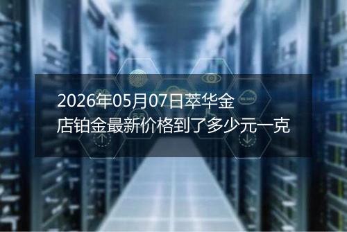 2026年05月07日萃华金店铂金最新价格到了多少元一克