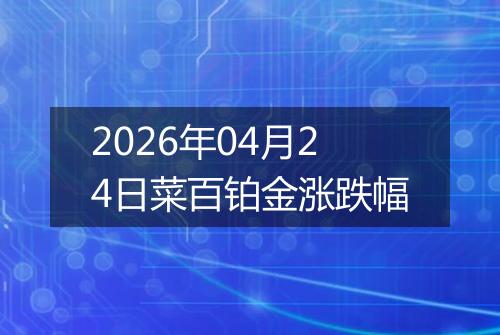 2026年04月24日菜百铂金涨跌幅