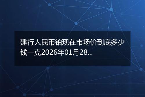 建行人民币铂现在市场价到底多少钱一克2026年01月28日