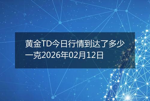 黄金TD今日行情到达了多少一克2026年02月12日