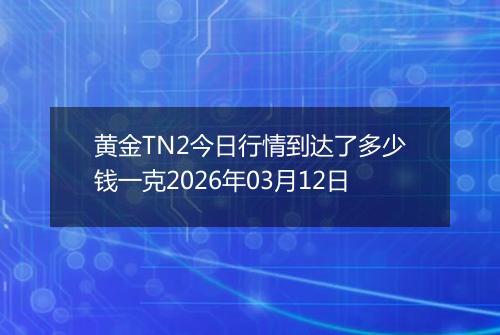 黄金TN2今日行情到达了多少钱一克2026年03月12日
