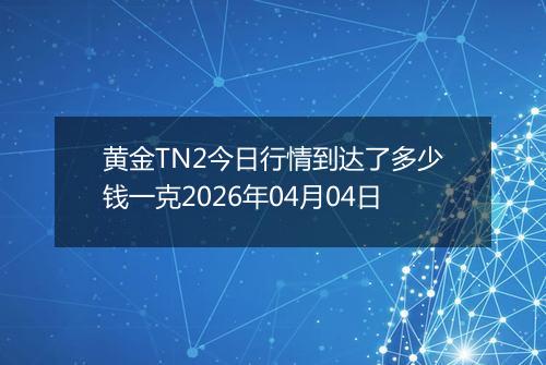 黄金TN2今日行情到达了多少钱一克2026年04月04日