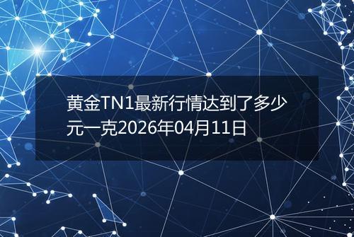黄金TN1最新行情达到了多少元一克2026年04月11日