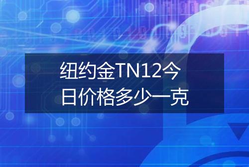 纽约金TN12今日价格多少一克