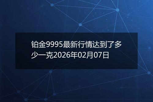 铂金9995最新行情达到了多少一克2026年02月07日