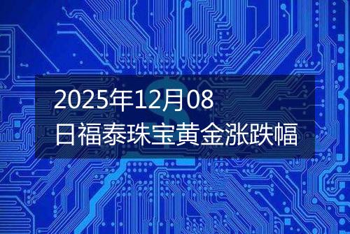 2025年12月08日福泰珠宝黄金涨跌幅