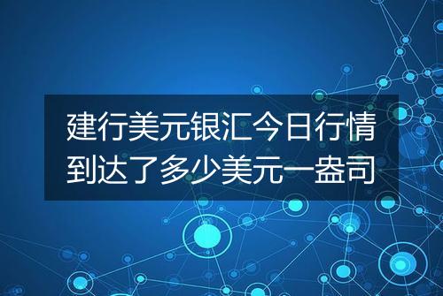 建行美元银汇今日行情到达了多少美元一盎司