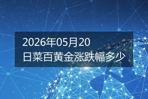 2026年05月20日菜百黄金涨跌幅多少