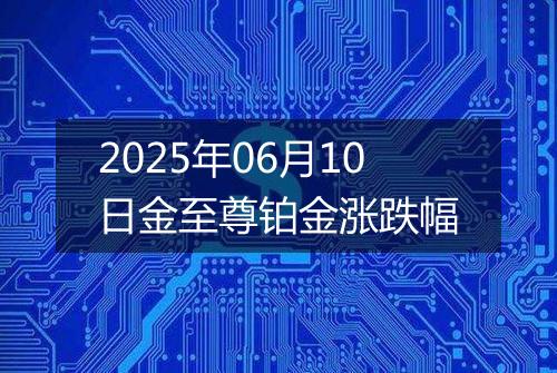 2025年06月10日金至尊铂金涨跌幅