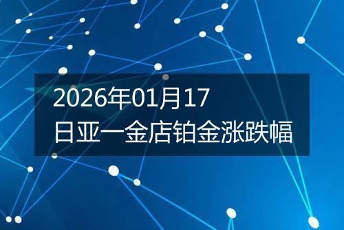 2026年01月17日亚一金店铂金涨跌幅