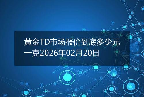 黄金TD市场报价到底多少元一克2026年02月20日