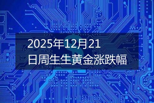 2025年12月21日周生生黄金涨跌幅