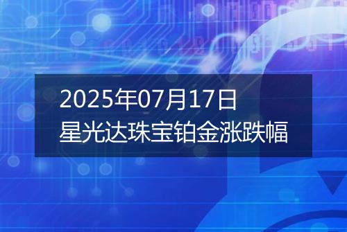 2025年07月17日星光达珠宝铂金涨跌幅