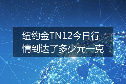 纽约金TN12今日行情到达了多少元一克
