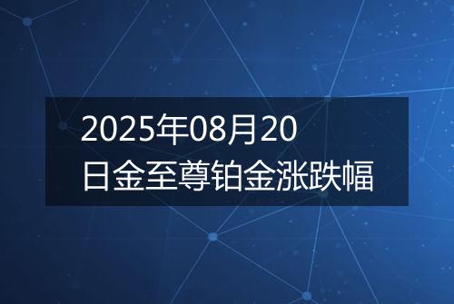 2025年08月20日金至尊铂金涨跌幅