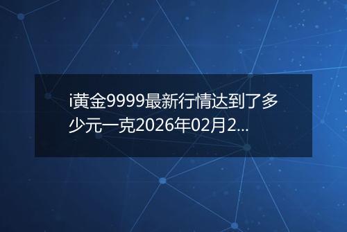 i黄金9999最新行情达到了多少元一克2026年02月20日