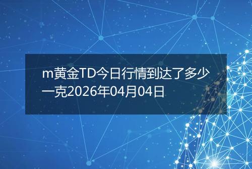 m黄金TD今日行情到达了多少一克2026年04月04日