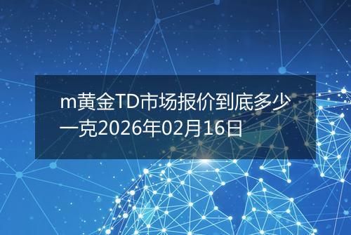 m黄金TD市场报价到底多少一克2026年02月16日