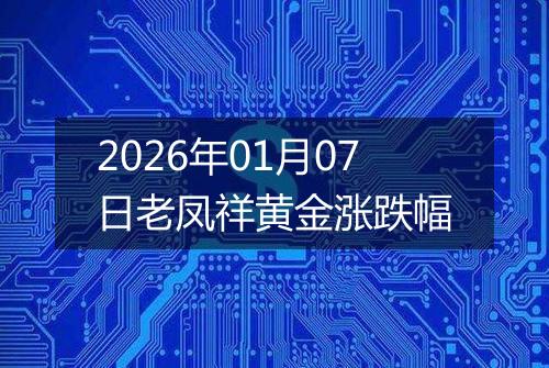 2026年01月07日老凤祥黄金涨跌幅