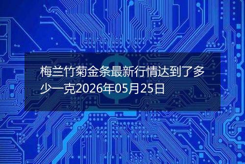 梅兰竹菊金条最新行情达到了多少一克2026年05月25日