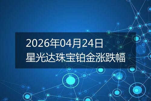 2026年04月24日星光达珠宝铂金涨跌幅