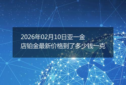2026年02月10日亚一金店铂金最新价格到了多少钱一克